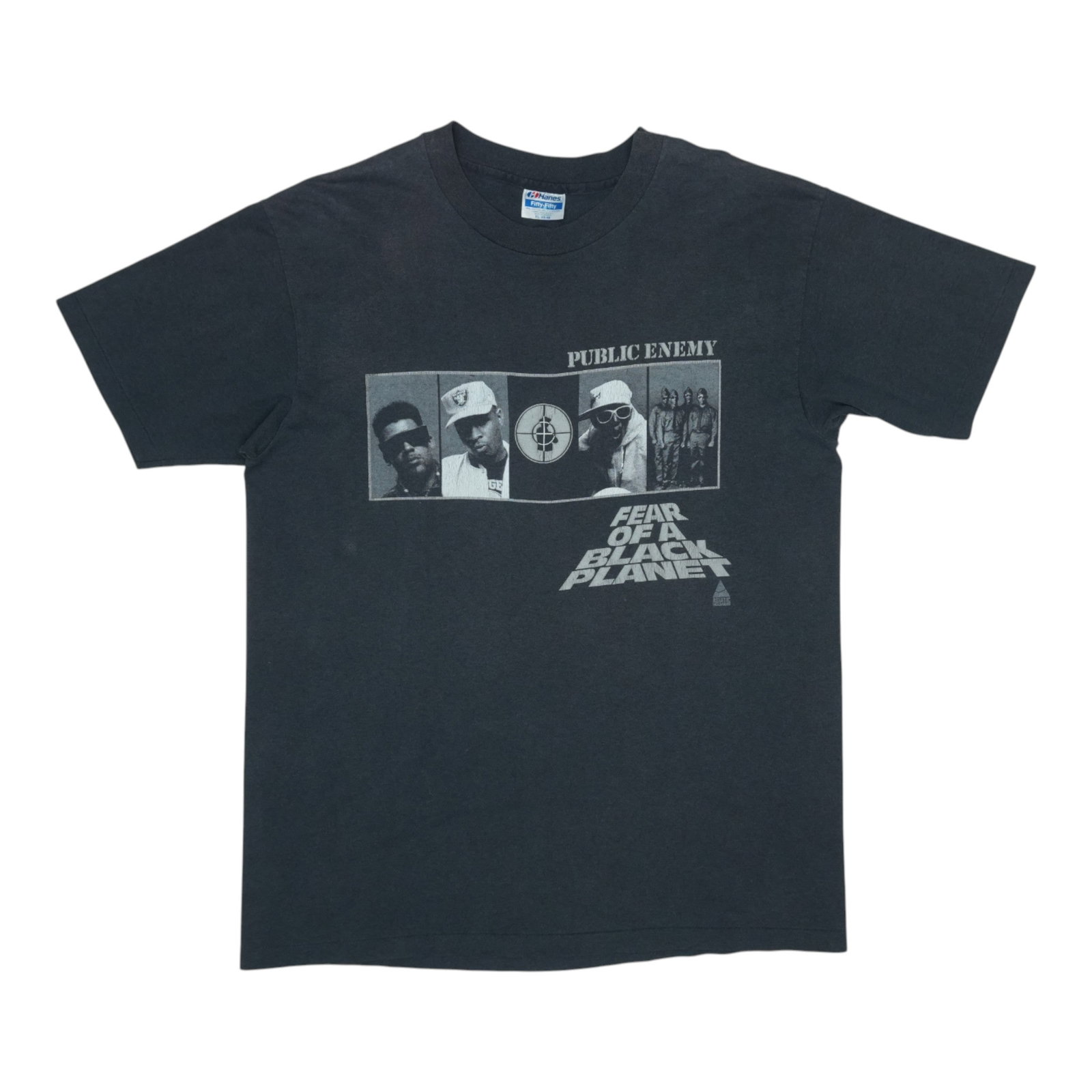 Vintage 1990 Fear Of A Black Planet Public Enemy T-Shirt Black XL: Vintage 1990 Fear Of A Black Planet Public Enemy T-Shirt Black XL This is an original vintage 1990 Public Enemy 'Fear Of A Black Planet' shirt, featuring both front and back graphics. Made from a 50/5