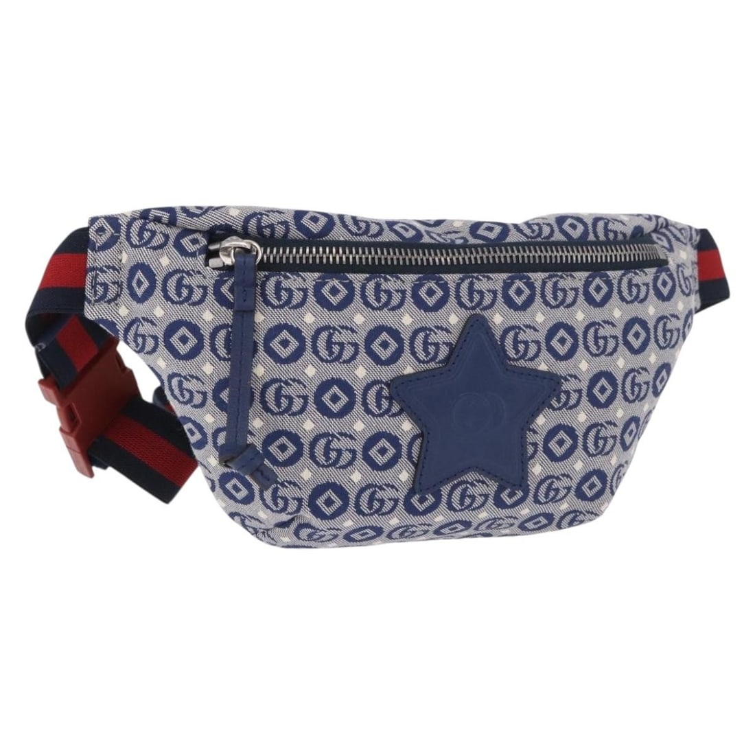 Gucci 502095 Sherry Line canvas waist bag navy red silver: Gucci 502095 Sherry Line canvas waist bag navy red silver Gucci Sherry Line waist bag in navy, silver, and red canvas. Made in Italy, this women's waist bag includes a dust bag and is noted as being i
