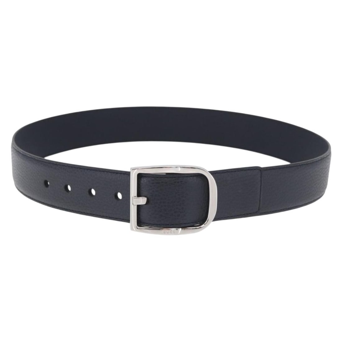 Gucci Navy Leather Belt with Silver Buckle Model 449716 39.4 Inch: Gucci Navy Leather Belt with Silver Buckle Model 449716 39.4 Inch This women's Gucci belt is crafted from high-quality navy leather and features silver-tone hardware. It is designed for waist sizes ra