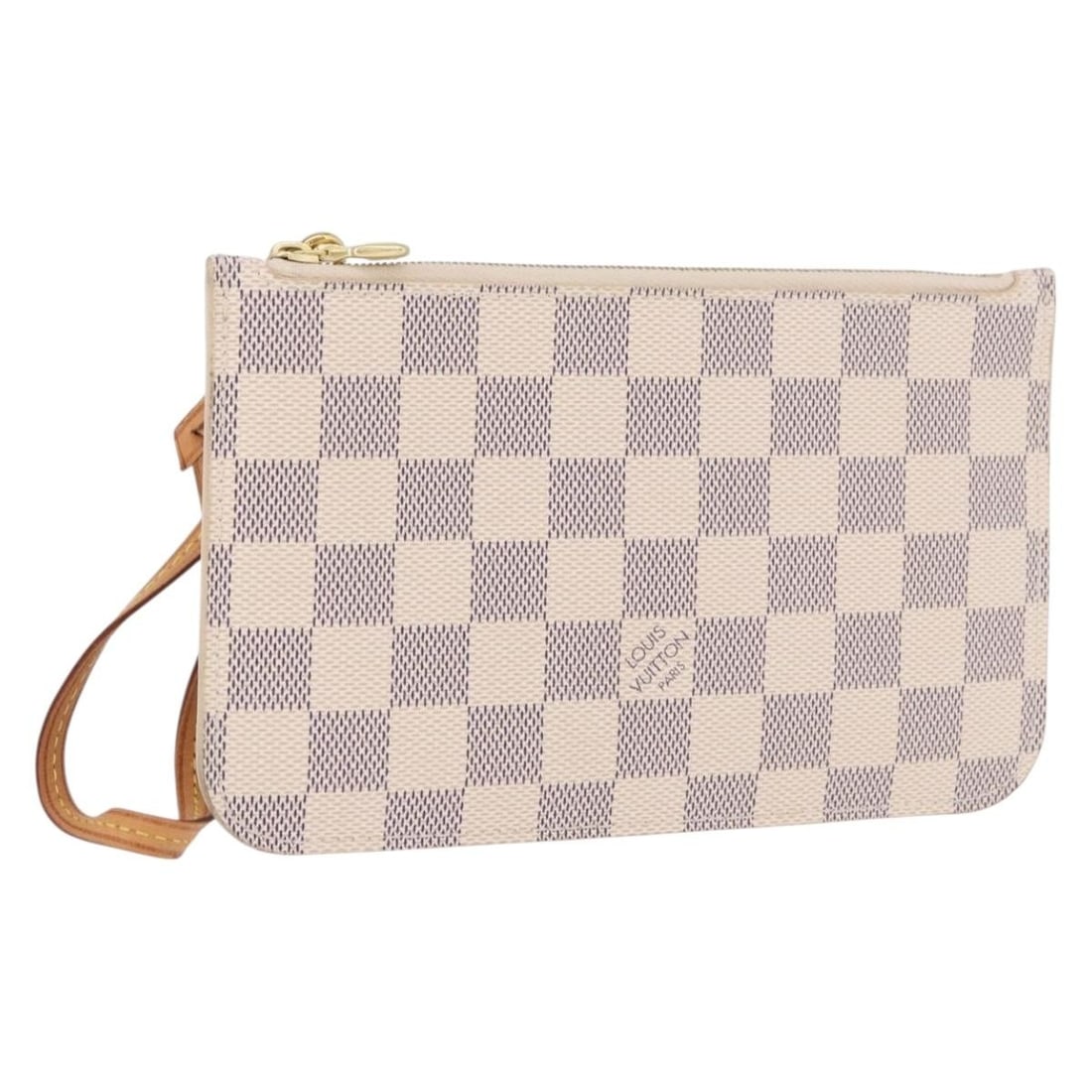 Louis Vuitton Neverfull PM Damier Azur canvas accessory pouch: Louis Vuitton Neverfull PM Damier Azur canvas accessory pouch Louis Vuitton Neverfull PM accessory pouch in Damier Azur canvas, made in France. This women's pouch is offered as the item only; box and 