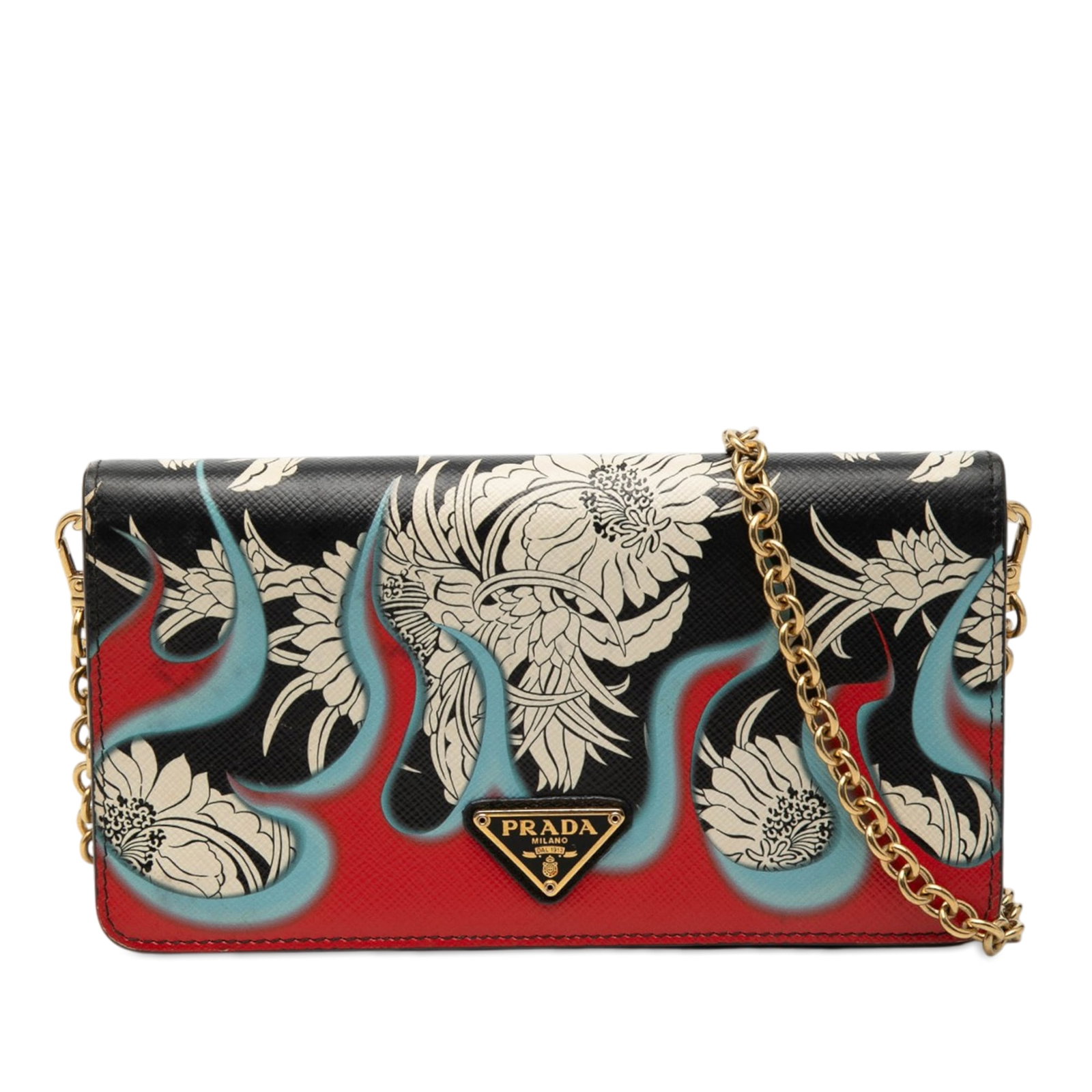 Prada floral flame print wallet chain crossbody bag (1 of 6)