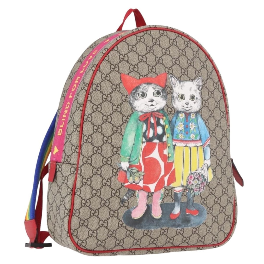 Gucci 501976 GG Supreme PVC Leather Backpack Beige Silver: Gucci 501976 GG Supreme PVC Leather Backpack Beige Silver Gucci GG Supreme backpack in beige and silver, crafted from PVC leather with GG canvas. Made in Italy, this women's backpack includes a dust b