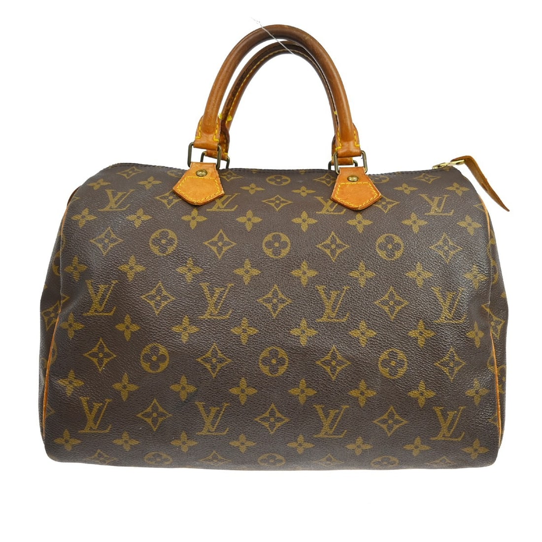 Louis Vuitton Speedy 30 Monogram Canvas Satchel M41526: Louis Vuitton Speedy 30 Monogram Canvas Satchel M41526 Vintage Louis Vuitton Speedy 30 handbag in Monogram canvas with leather double handles and a zip closure. This satchel-style top handle bag featu