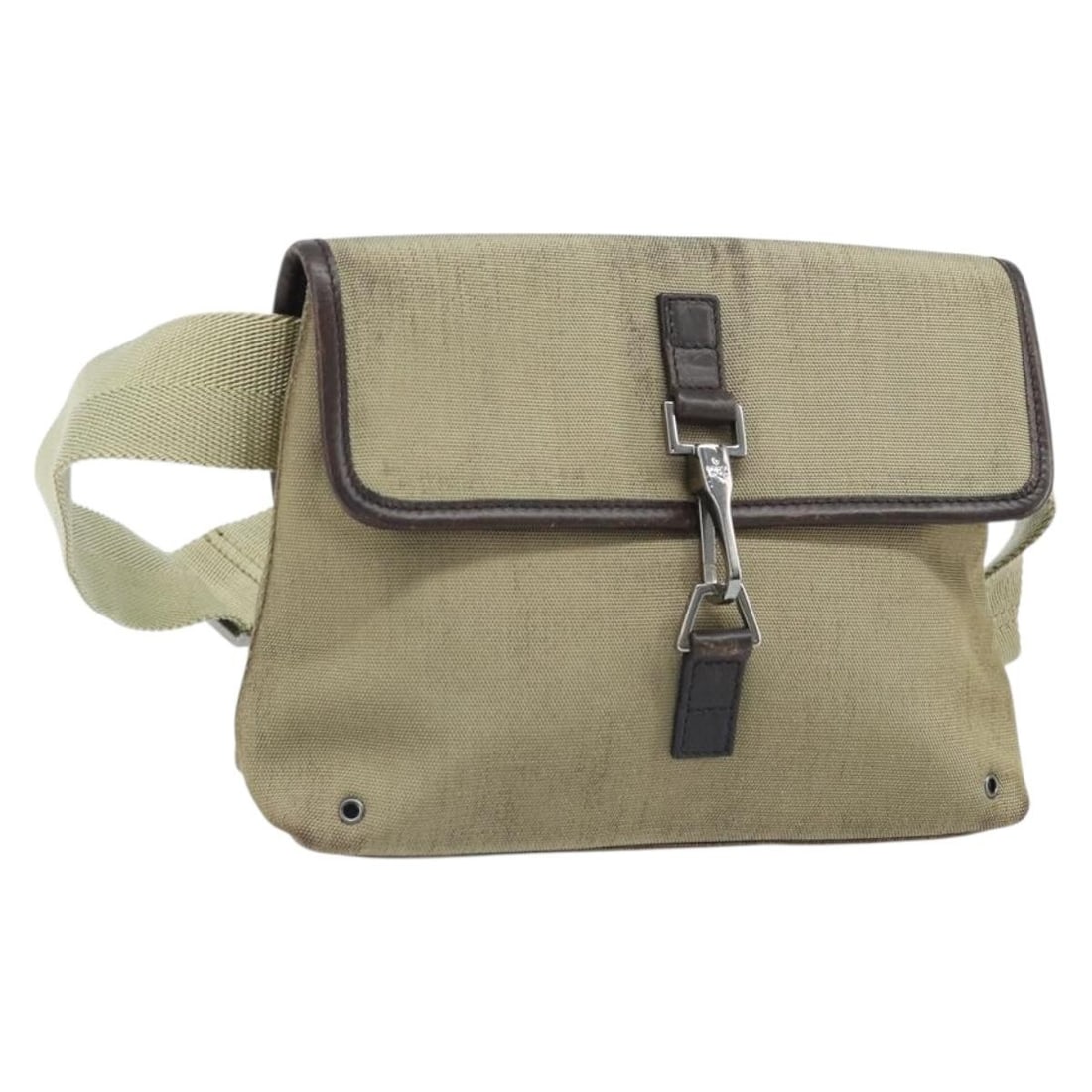Gucci 92543 Beige Silver Canvas Body Bag for Women: Gucci 92543 Beige Silver Canvas Body Bag for Women Authentic Gucci body bag in beige and silver canvas, made in Italy. This women's bag is offered without the original box or dust bag; only the item s