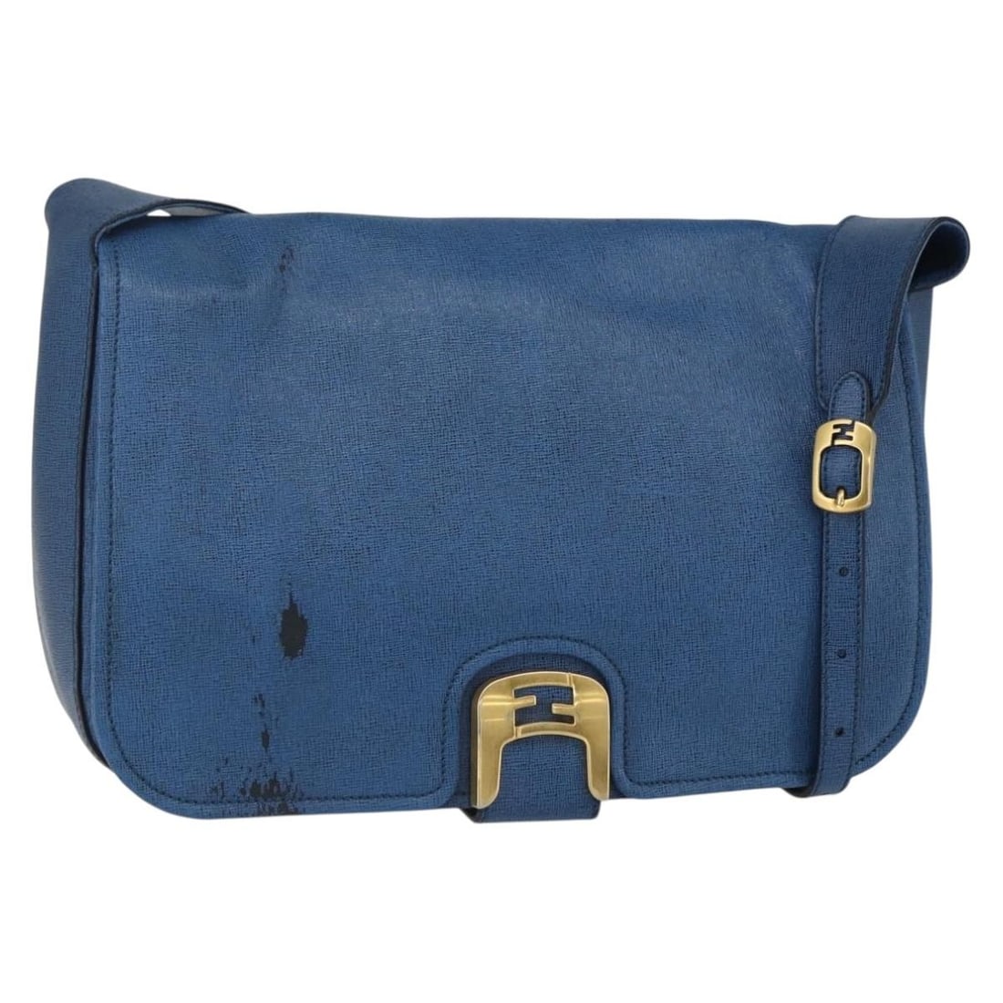 FENDI Chameleon Shoulder Bag Leather Blue Gold Authentic Italy: FENDI Chameleon Shoulder Bag Leather Blue Gold Authentic Italy This FENDI Chameleon Shoulder Bag is a luxurious accessory crafted from high-quality leather in a stunning blue and gold color combinatio