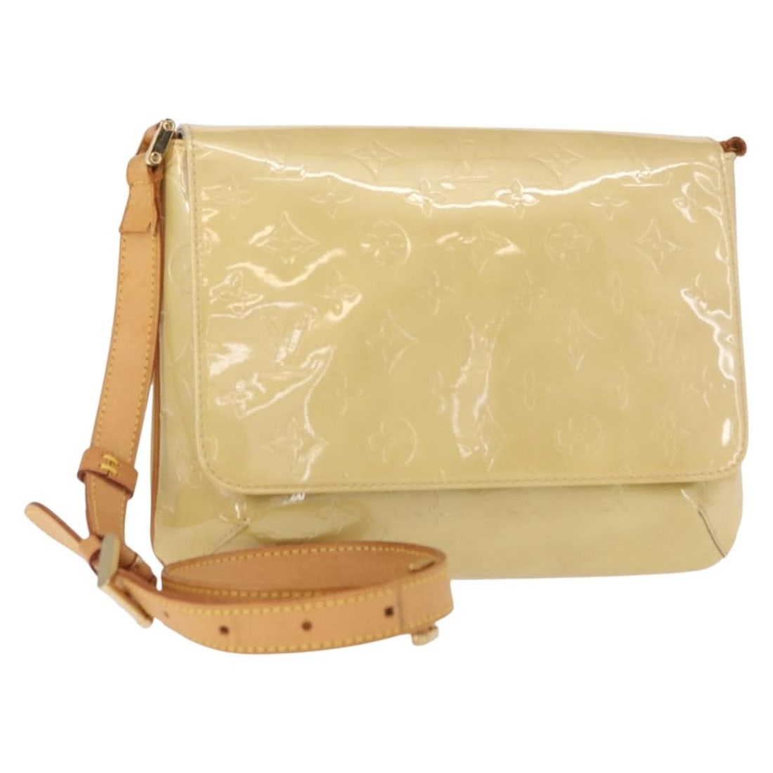 LOUIS VUITTON Monogram Vernis Thompson Street Bag Beige M91301 Auth: LOUIS VUITTON Monogram Vernis Thompson Street Bag Beige M91301 Auth The LOUIS VUITTON Monogram Vernis Thompson Street Bag is a stylish shoulder bag crafted from luxurious patent leather in a sophistic