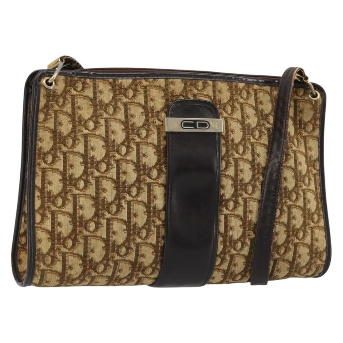 Christian Dior Trotter Canvas Beige Gold Shoulder Bag France: Christian Dior Trotter Canvas Beige Gold Shoulder Bag France This Christian Dior Trotter Canvas Shoulder Bag features a classic beige and gold color combination and is crafted from the signature Trott