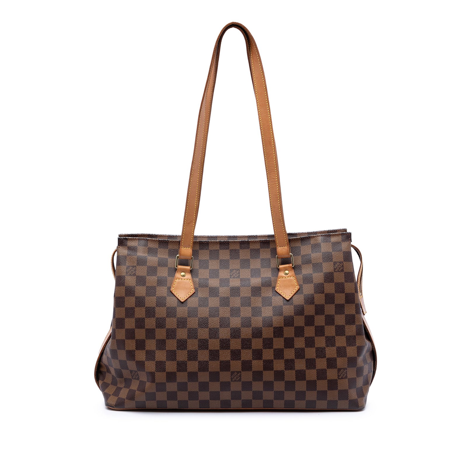 Louis Vuitton Damier Ebene Columbine handbag: Louis Vuitton Damier Ebene Columbine handbag The Louis Vuitton Damier Ebene Columbine bag features a damier ebene canvas body with flat vachetta leather straps, a top zip closure, and an interior zip 