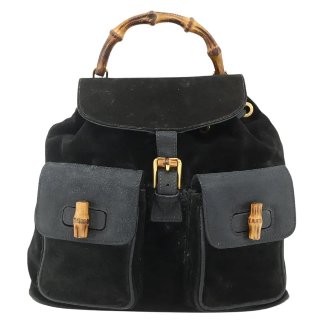 Gucci Vintage Bamboo black suede shoulder bag (1 of 18)