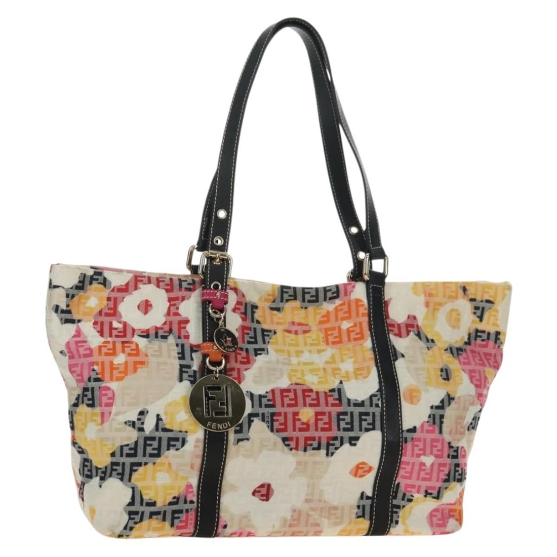 FENDI Zucchino Canvas Tote for Women Multicolor Gold with Dust Bag: FENDI Zucchino Canvas Tote for Women Multicolor Gold with Dust Bag Fendi tote bag in multicolor and gold Zucchino canvas, made in Italy. This women's bag includes a dust bag and is noted in AB very go