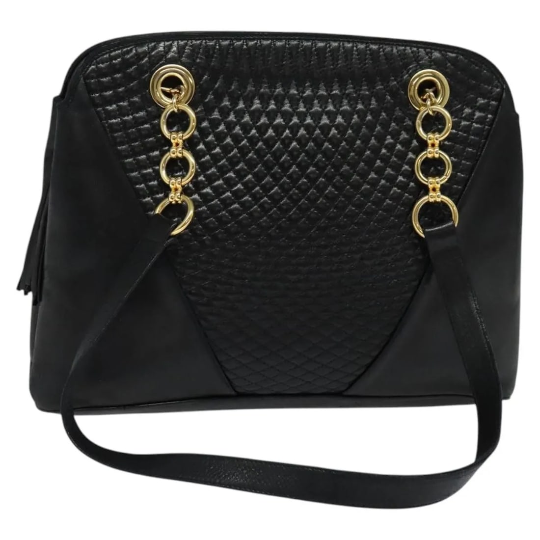 Bally Vintage black leather quilted shoulder bag Italy: Bally Vintage black leather quilted shoulder bag Italy This Bally vintage shoulder bag is crafted from quilted black leather and features a classic design. Made in Italy, it is designed for women and 