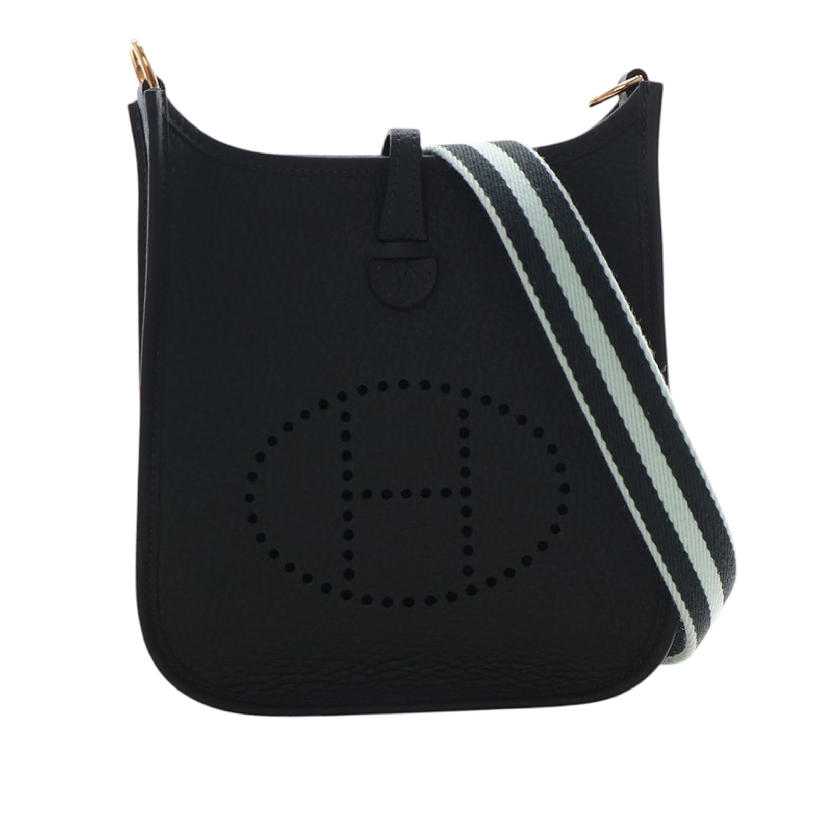 Hermes Evelyne 16 Amazone Clemence Leather Shoulder Bag: Hermes Evelyne 16 Amazone Clemence Leather Shoulder Bag Hermes Clemence Evelyne 16 Amazone in Vert Fonce with a Clemence leather body, detachable flat canvas strap, and an open top with strap and snap