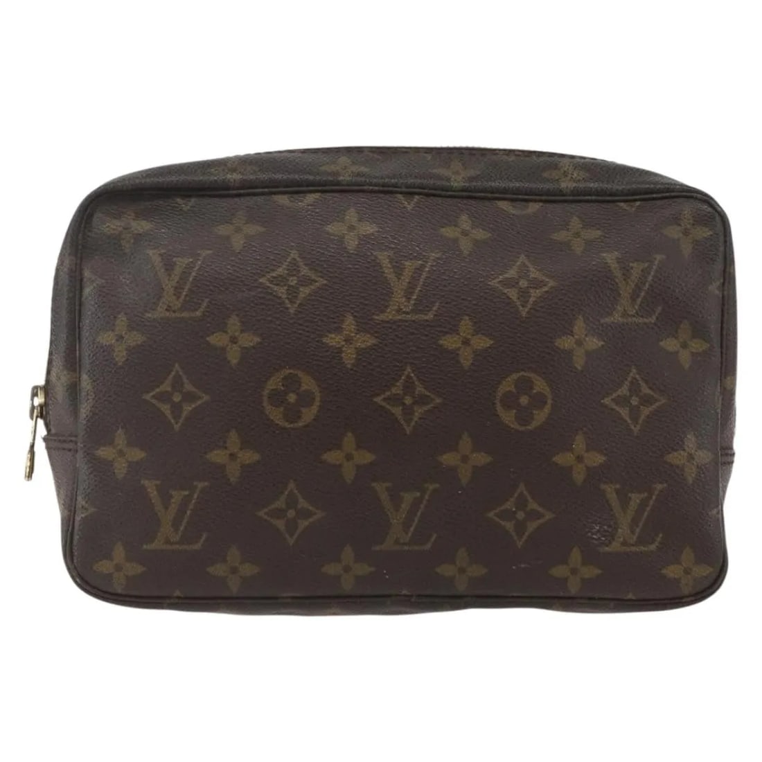 Louis Vuitton Trousse Toilette Brown Monogram Canvas Cosmetic Pouch: Louis Vuitton Trousse Toilette Brown Monogram Canvas Cosmetic Pouch This Louis Vuitton Trousse Toilette is crafted from signature Monogram canvas in brown and is designed for women. The piece shows si
