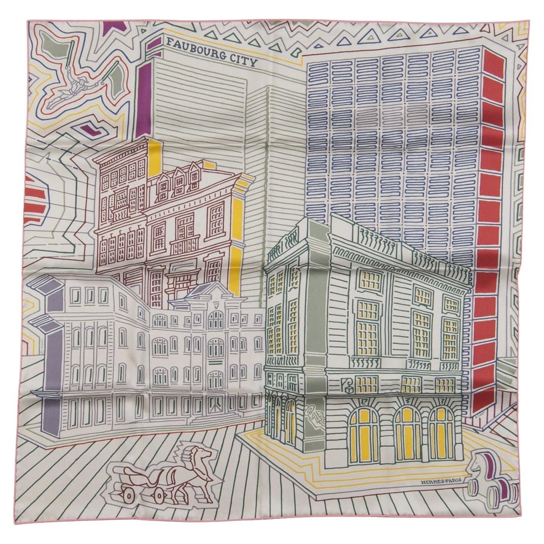 Hermes Faubourg City silk scarf 70cm with box (1 of 6)