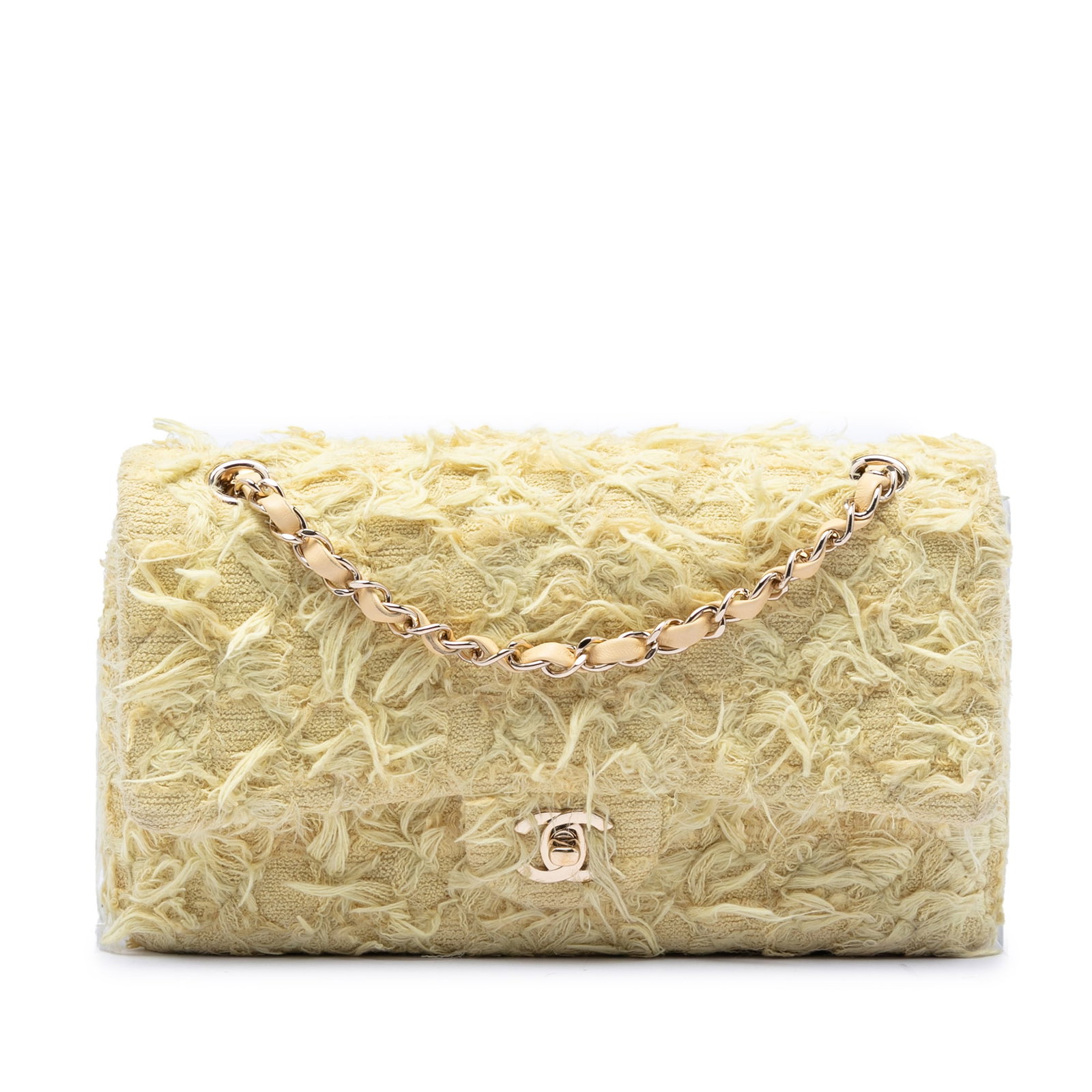 Chanel Fringed Tweed Medium Classic Double Flap Shoulder Bag (1 of 8)