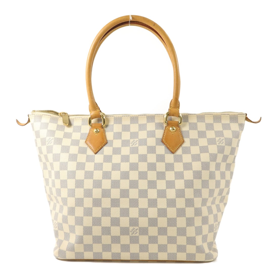Louis Vuitton Damier Azur White Saleya MM Shoulder Bag GHW N51185: Louis Vuitton Damier Azur White Saleya MM Shoulder Bag GHW N51185 This Louis Vuitton Saleya MM shoulder bag features the signature Damier Azur white PVC coated canvas. Designed for women, the bag offe