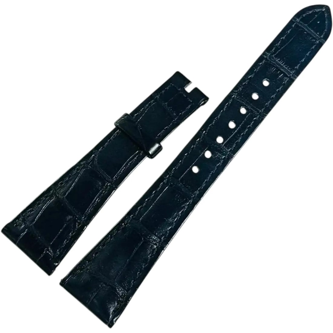 Blue Leather Watch Band 20x14mm for Tiffany Portfolio: Blue Leather Watch Band 20x14mm for Tiffany Portfolio This is a pre-owned, unworn Tiffany & Co. blue leather strap designed for wristwatches. The two-piece strap is compatible with Tiffany & Co. Portf