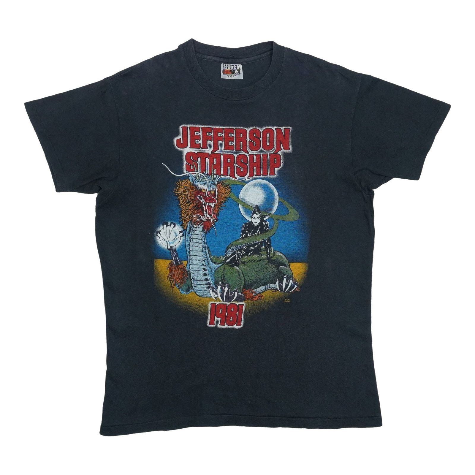 Vintage 1981 Jefferson Starship Black Cotton T Shirt Large (1 of 6)