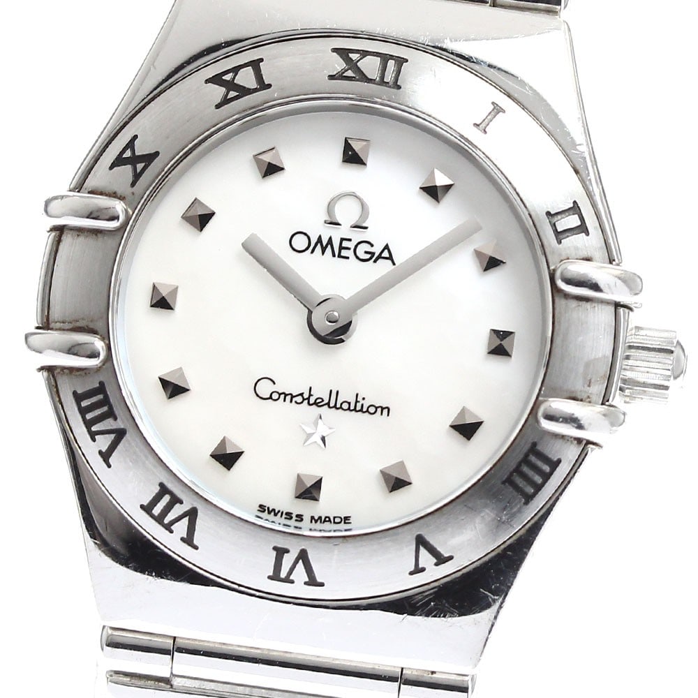 Omega Constellation Mini My Choice 1561.71 Quartz Ladies Watch: Omega Constellation Mini My Choice 1561.71 Quartz Ladies Watch This OMEGA Constellation Mini My Choice women's wristwatch features a stainless steel case and bracelet, complemented by a white shell di