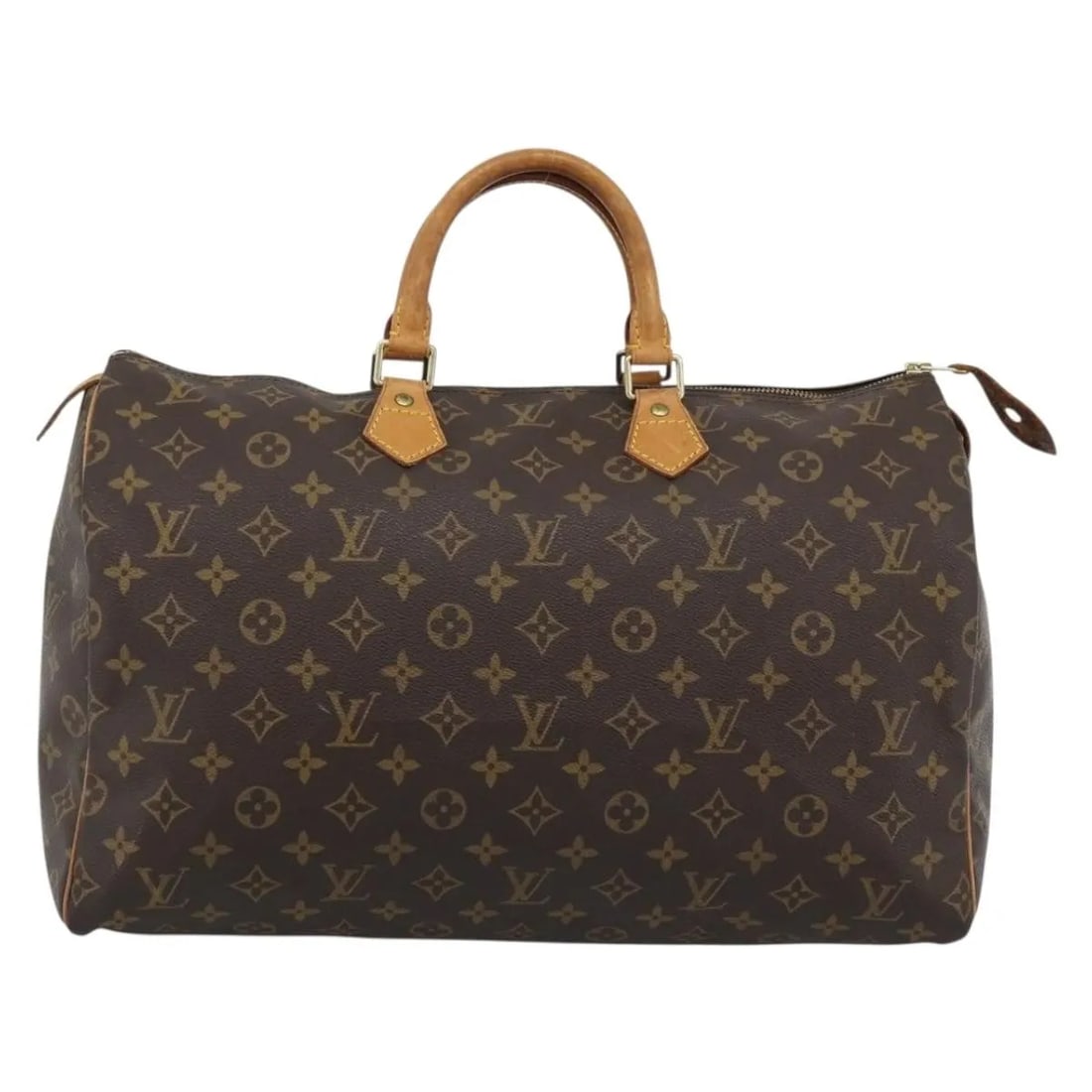 Louis Vuitton Speedy Brown Canvas Handbag 40cm France: Louis Vuitton Speedy Brown Canvas Handbag 40cm France Louis Vuitton Speedy handbag in brown monogram canvas with leather trim and hardware. Made in France, this piece includes detailed condition notes