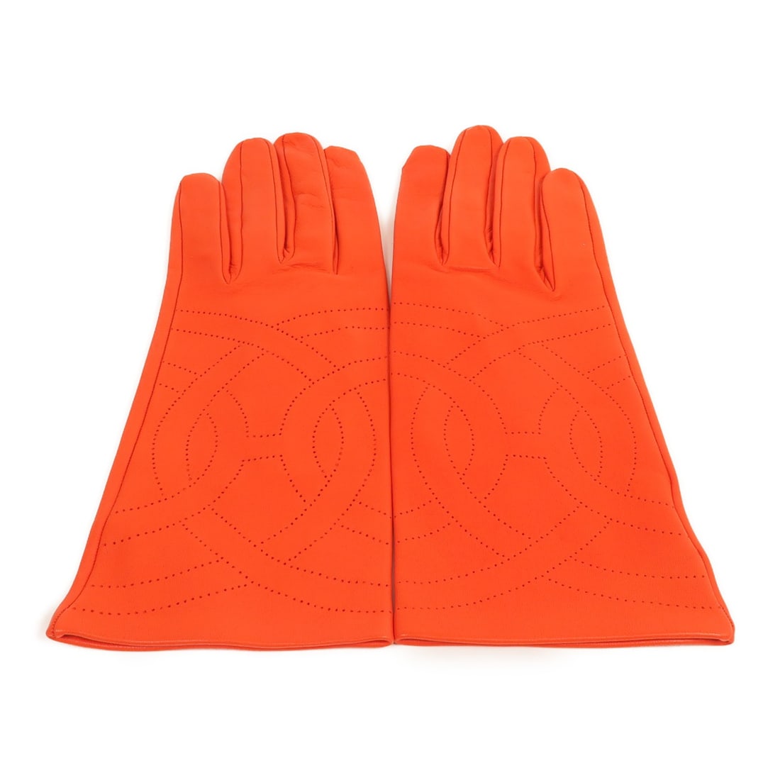 HERMES Red Lambskin Leather Gloves Fashion Accessories (1 of 7)