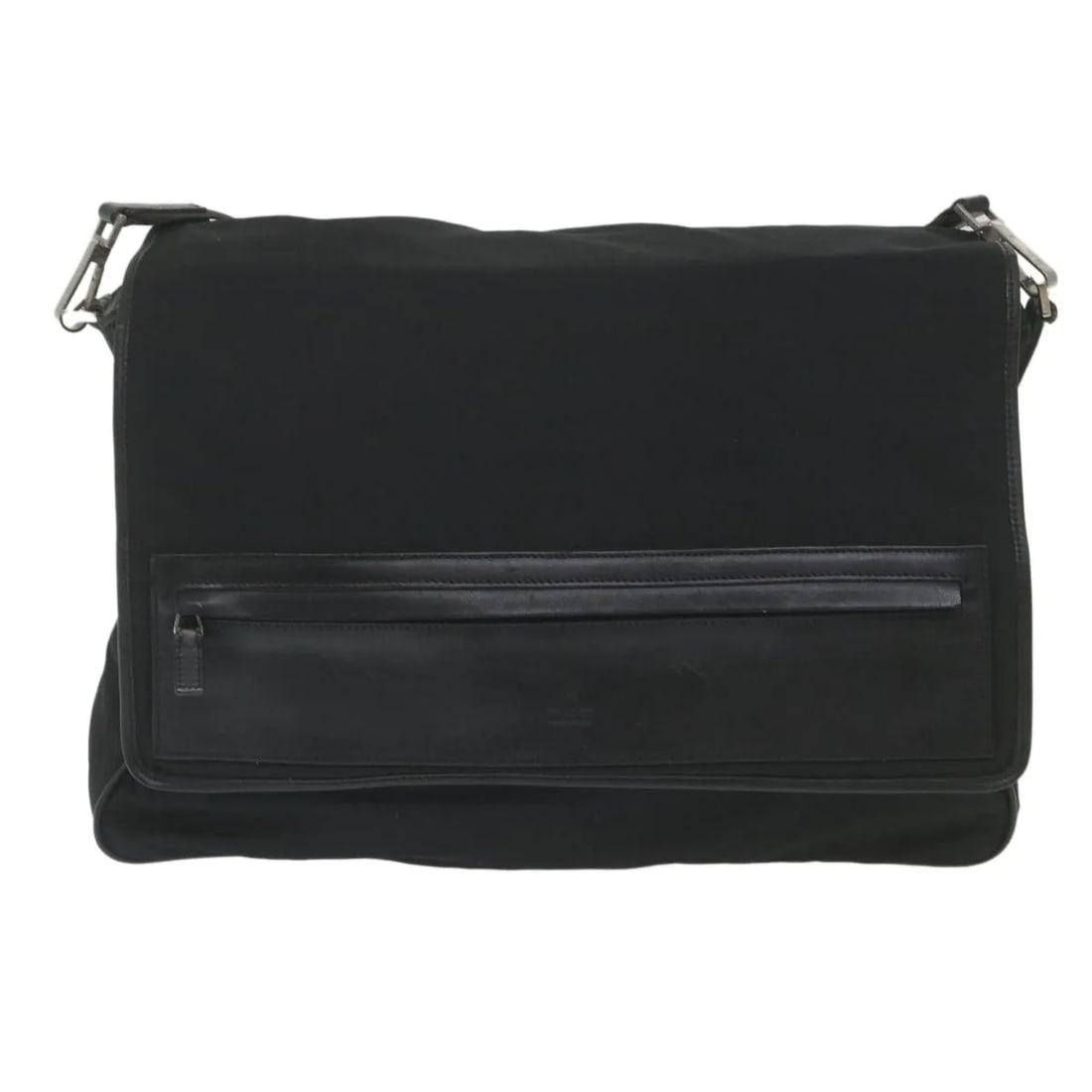Gucci Vintage Flap Black Nylon Crossbody Bag: Gucci Vintage Flap Black Nylon Crossbody Bag This Gucci Vintage Flap Crossbody Bag is crafted from black nylon and designed for unisex use. Made in Italy, it features a spacious interior and a flap cl
