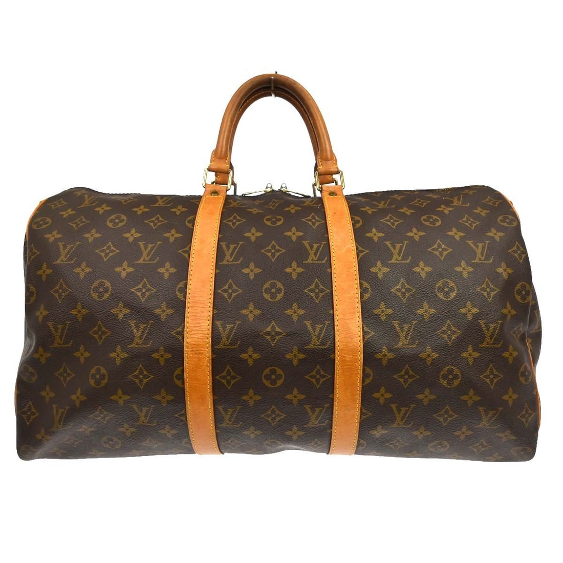 Louis Vuitton Keepall 50 Bandouliere Monogram Travel Bag M41416: Louis Vuitton Keepall 50 Bandouliere Monogram Travel Bag M41416 Vintage Louis Vuitton Keepall 50 Bandouliere travel handbag in Monogram canvas with leather handles and trim. This unisex large bag feat