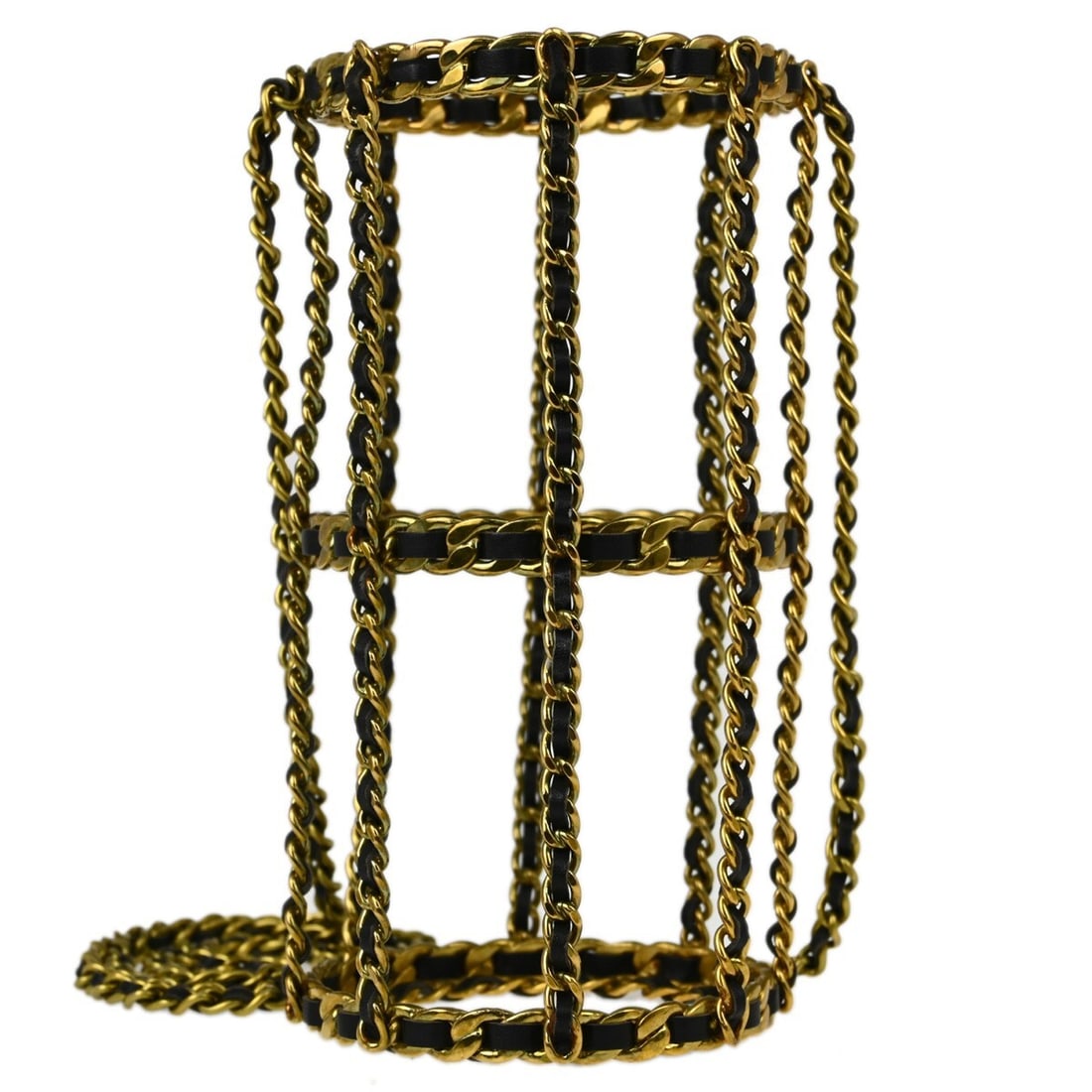 Chanel 94A black bottle holder with gold chain strap (1 of 7)