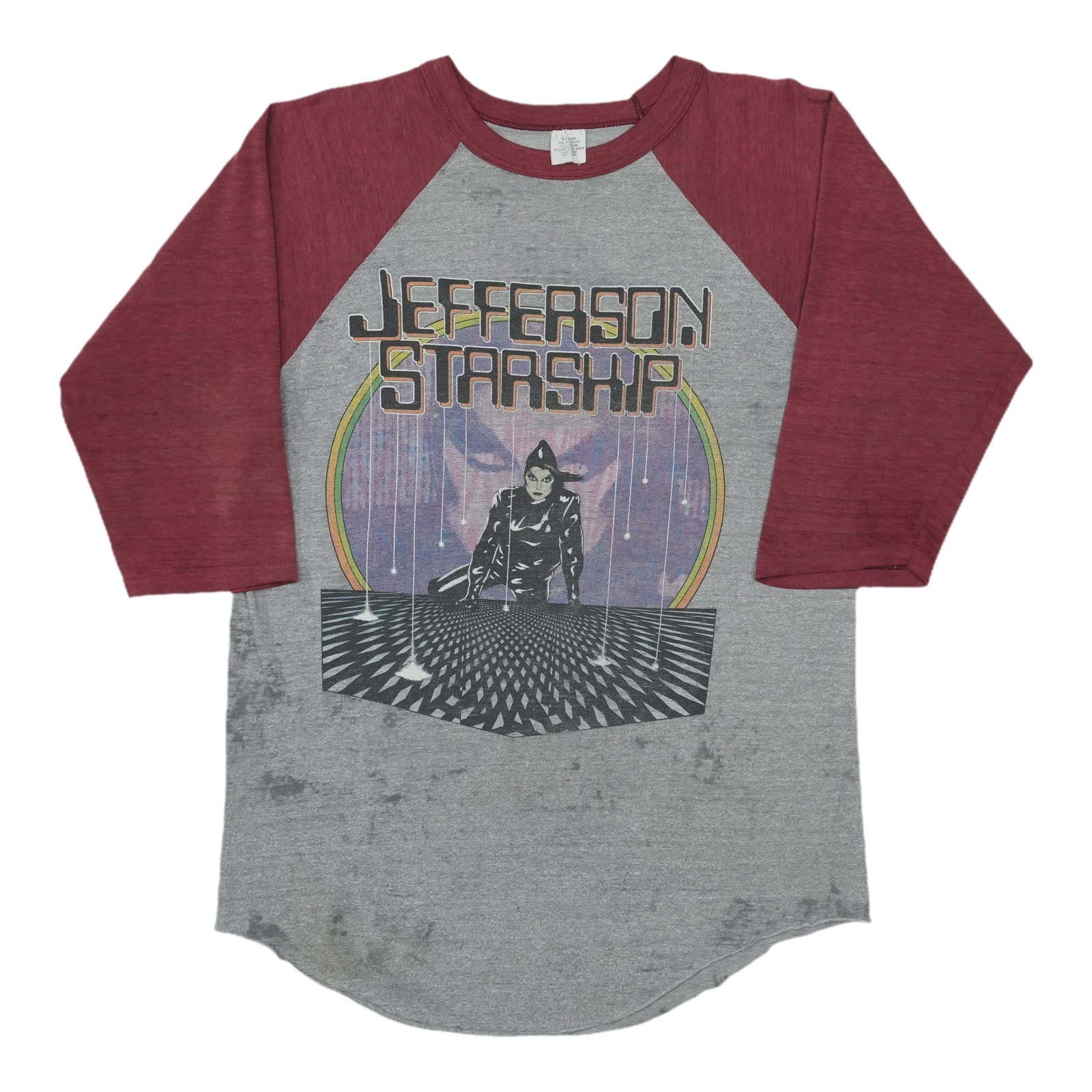 Vintage Jefferson Starship Gray Raglan Shirt XL 1980s (1 of 9)