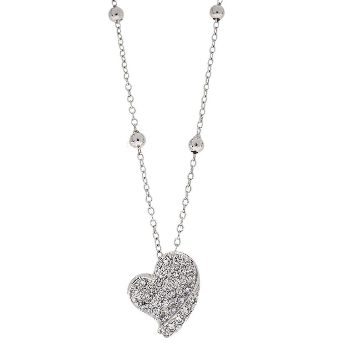 750 White Gold Diamond Charm Pendant Necklace (1 of 4)