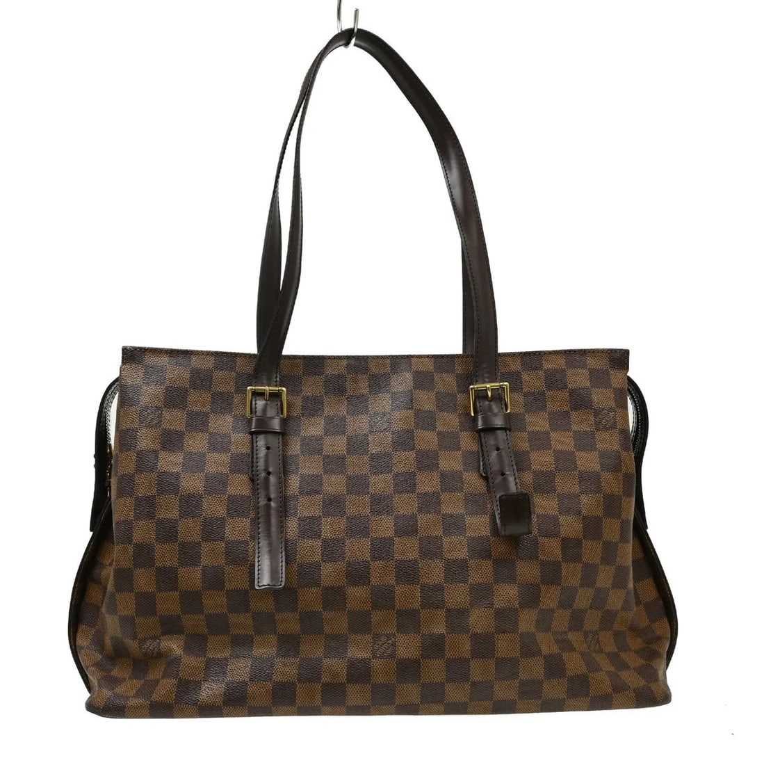 Louis Vuitton Chelsea Brown Damier Canvas Handbag: Louis Vuitton Chelsea Brown Damier Canvas Handbag Louis Vuitton Chelsea handbag in brown Damier canvas with leather trim. Made in France, this women's bag is presented in good condition with visible s