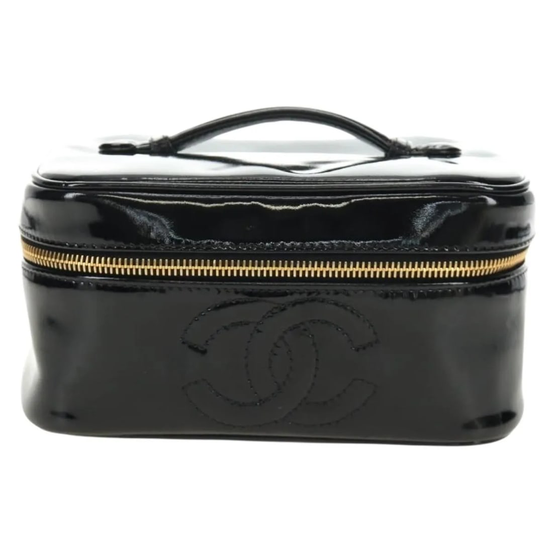 Chanel Vintage Timeless Patent Leather Cosmetic Case Black (1 of 18)
