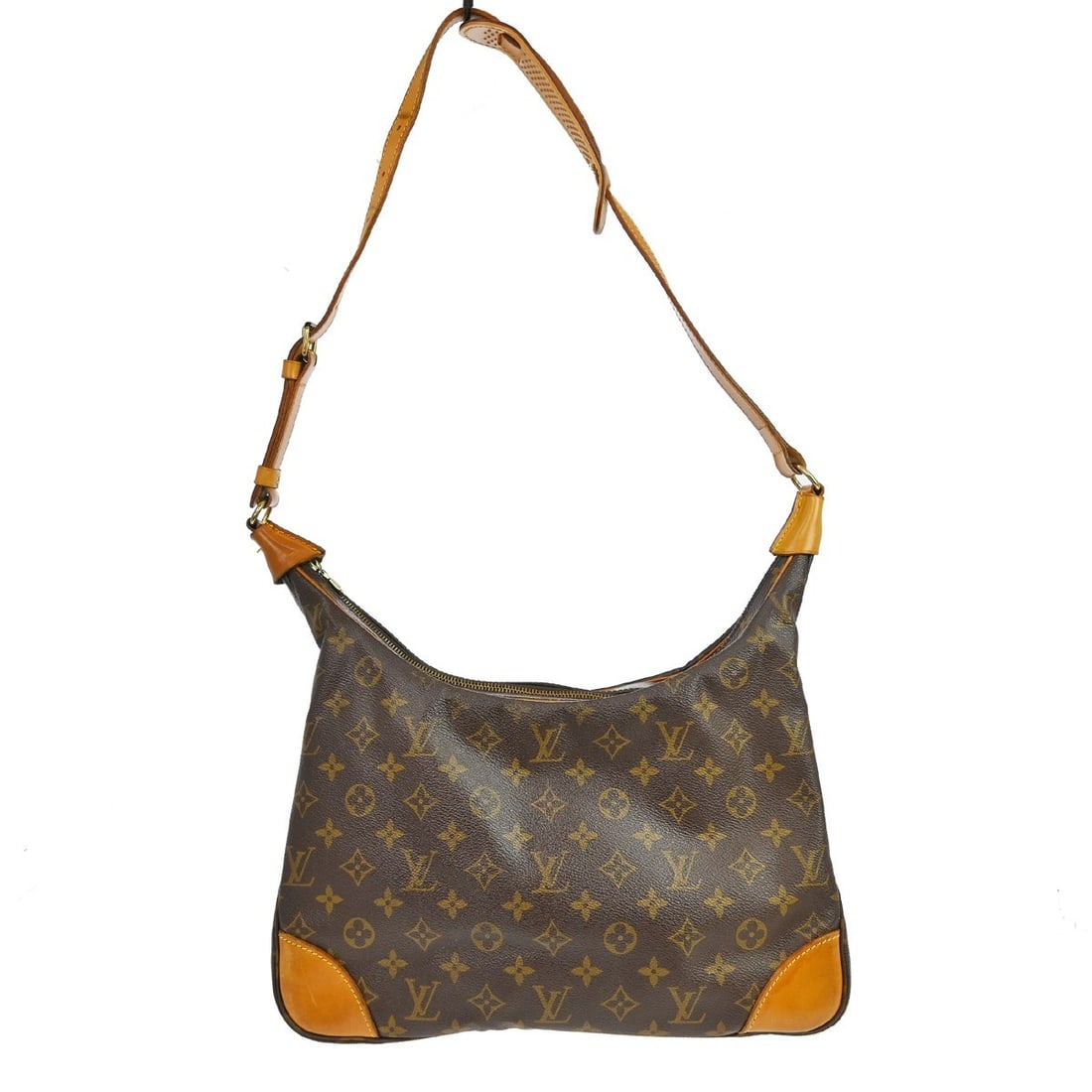 Louis Vuitton Boulogne 35 Monogram Shoulder Bag M51260 Brown: Louis Vuitton Boulogne 35 Monogram Shoulder Bag M51260 Brown Vintage Louis Vuitton Boulogne 35 shoulder bag in brown Monogram canvas with leather trim and a beige lining. This women's shoulder bag fea