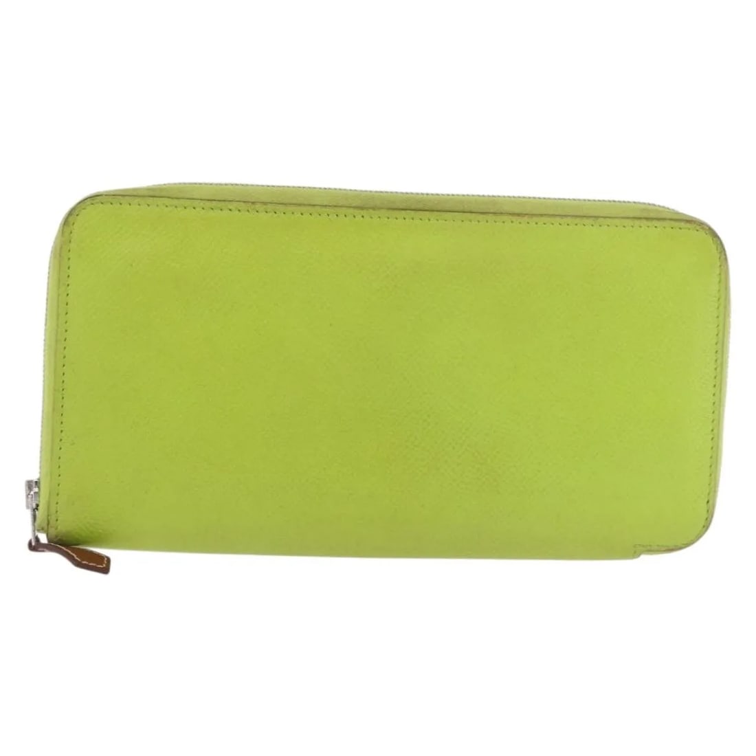 Hermes Azap Epsom Leather Zip Wristlet Wallet Green: Hermes Azap Epsom Leather Zip Wristlet Wallet Green Hermes Azap Zip Around Wristlet Wallet with Lucky Strap in green leather. This unisex wallet is made in France and features a zip-around design. Con