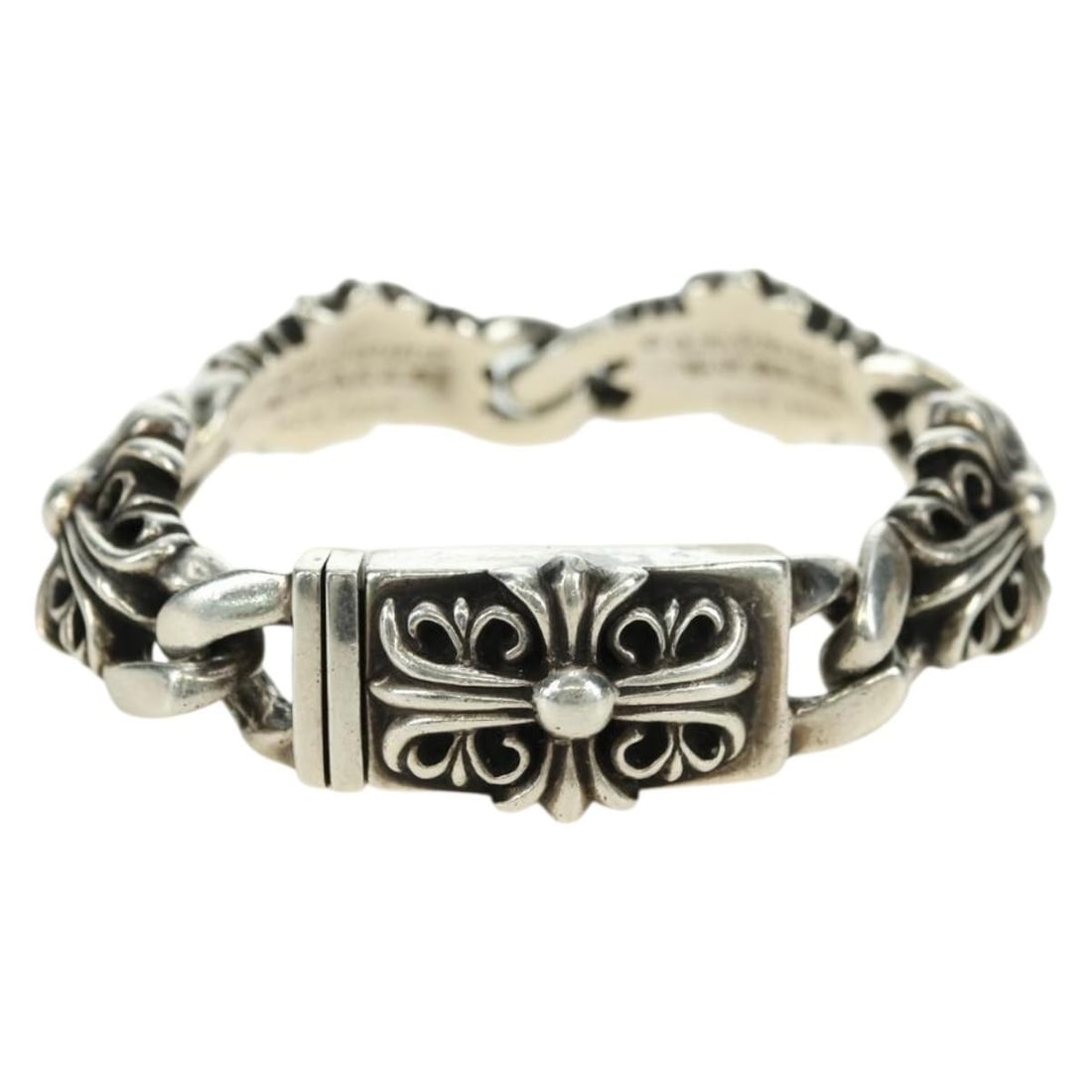 Chrome Hearts 4 Link Keeper ID Bracelet Silver 17.5cm (1 of 17)