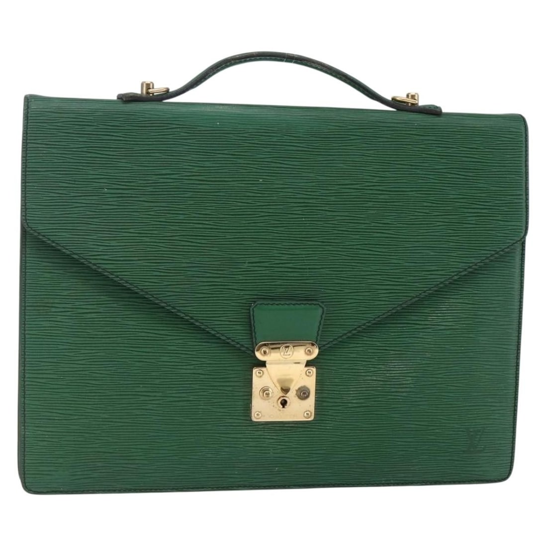 Louis Vuitton Epi Porte Documents Bandouliere Briefcase Green M54464 Auth (1 of 18)
