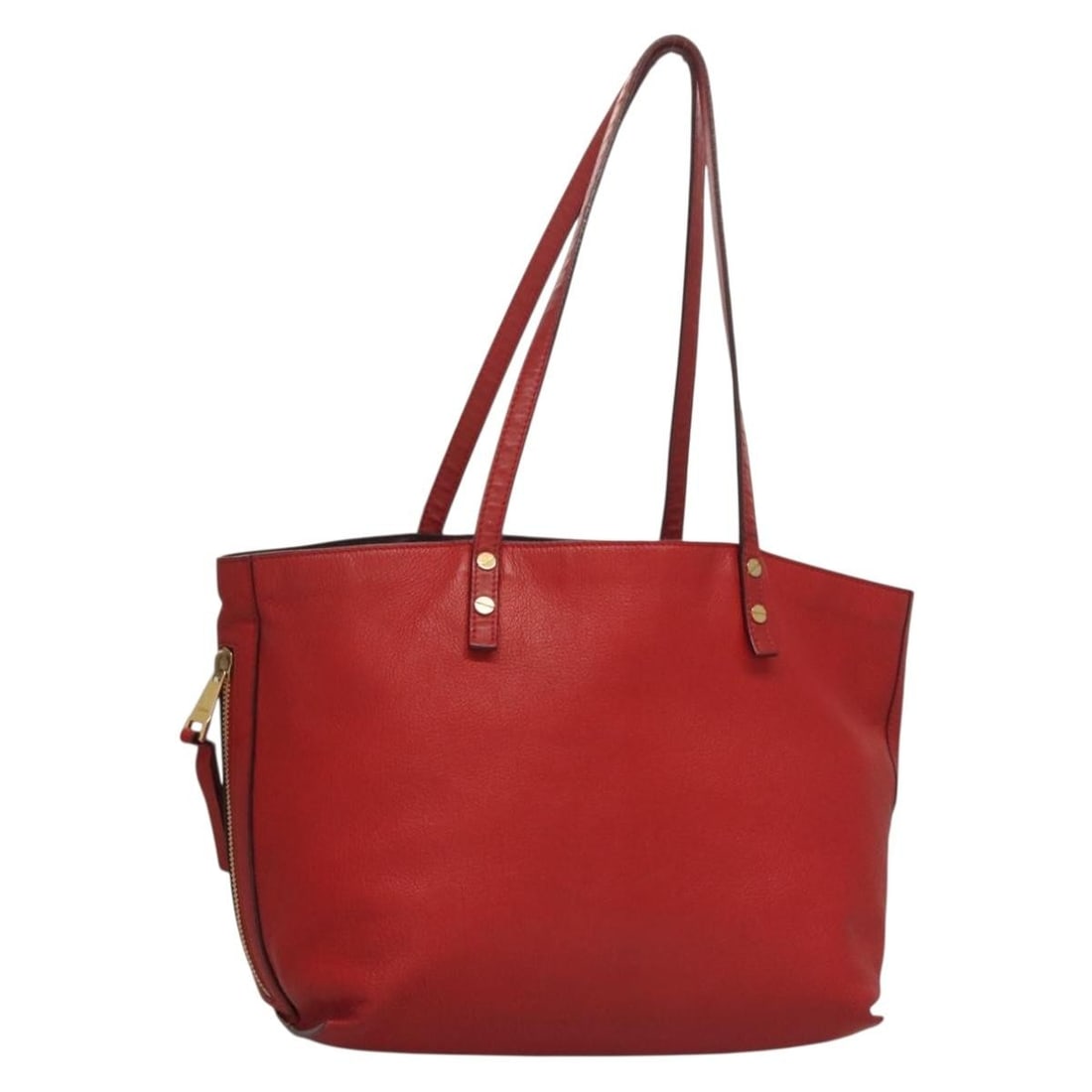 Chloe Dylan Leather Tote Red Gold Italy 12.2in 9.8in 6.7in: Chloe Dylan Leather Tote Red Gold Italy 12.2in 9.8in 6.7in This Chloe Dylan tote bag is crafted from leather in a striking red and gold color combination. Designed for women, it features a spacious in