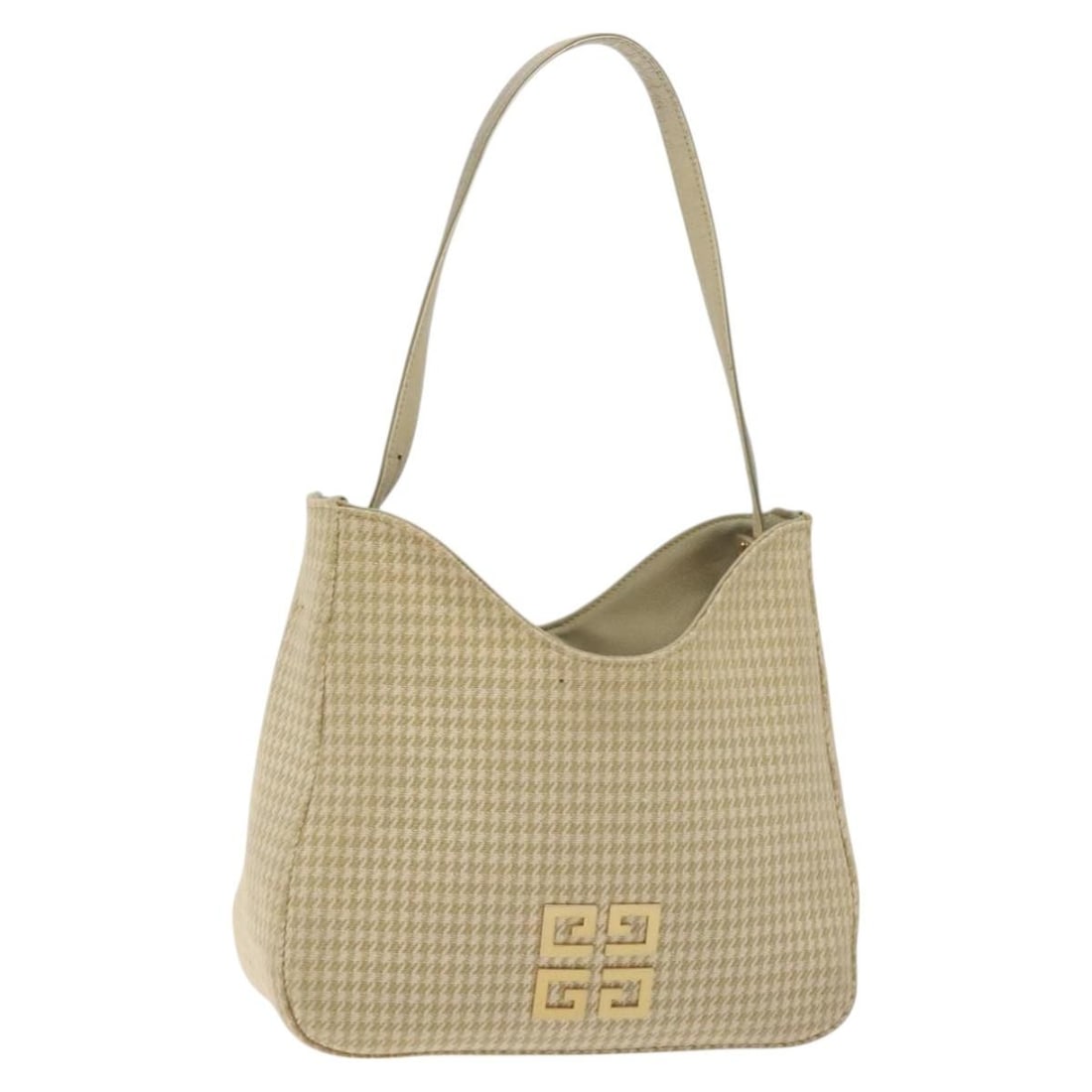 GIVENCHY Beige Canvas Staggered Pattern Shoulder Bag Japan: GIVENCHY Beige Canvas Staggered Pattern Shoulder Bag Japan This GIVENCHY Staggered Pattern Shoulder Bag is a stylish and practical accessory, crafted from durable canvas in a chic beige color. Measuri