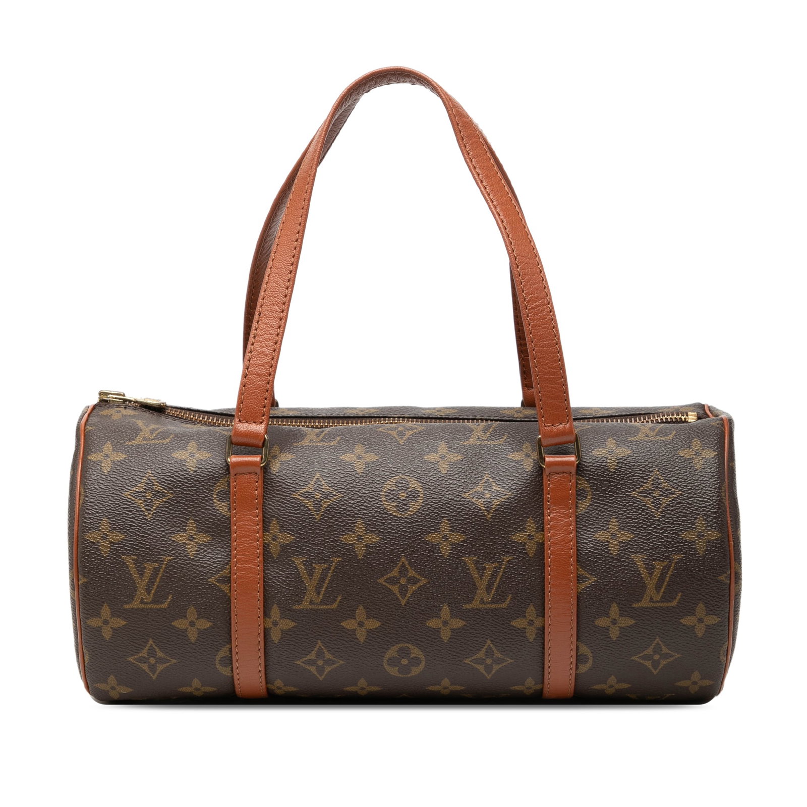 Louis Vuitton Papillon 30 Monogram Canvas Handbag: Louis Vuitton Papillon 30 Monogram Canvas Handbag Louis Vuitton Monogram Papillon 30 handbag with a monogram canvas body, flat leather handles, and a top zip closure. The condition notes indicate wear