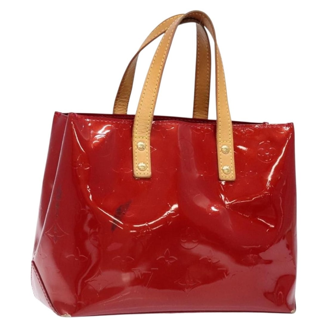 LOUIS VUITTON Monogram Vernis Reade PM Hand Bag Pomme D'amour M91990 Authentic: LOUIS VUITTON Monogram Vernis Reade PM Hand Bag Pomme D'amour M91990 Authentic This LOUIS VUITTON Monogram Vernis Reade PM Hand Bag in Pomme D'amour is a stunning accessory that showcases the brand's 