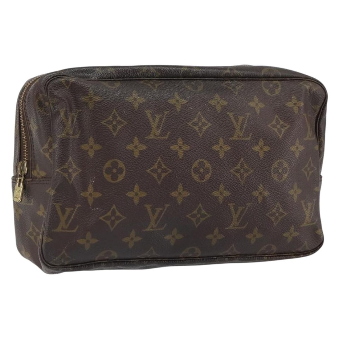 Louis Vuitton M47522 Trousse Toilette 28 Monogram Canvas Clutch: Louis Vuitton M47522 Trousse Toilette 28 Monogram Canvas Clutch Louis Vuitton Monogram Trousse Toilette 28 clutch bag in monogram canvas, made in France. This women's clutch shows heavy use with visib