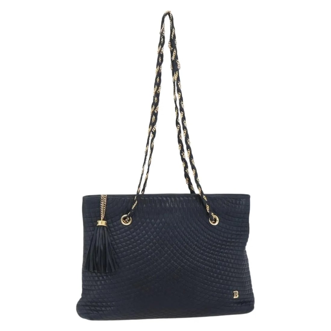 Bally Vintage Chain Shoulder Bag in Navy Quilted Leather: Bally Vintage Chain Shoulder Bag in Navy Quilted Leather This Bally vintage chain shoulder bag features quilted navy leather and is designed for women. The bag is pre-owned and in good condition, with