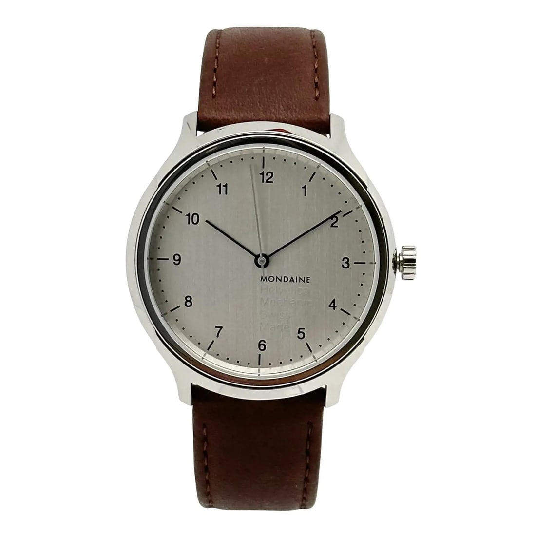 Mondaine Helvetica 40mm Automatic Men's Watch Steel Gray Silver Dial: Mondaine Helvetica 40mm Automatic Men's Watch Steel Gray Silver Dial The Mondaine Helvetica 40mm Steel Silver Dial Automatic Men's Watch combines elegance with functionality. This wristwatch features 