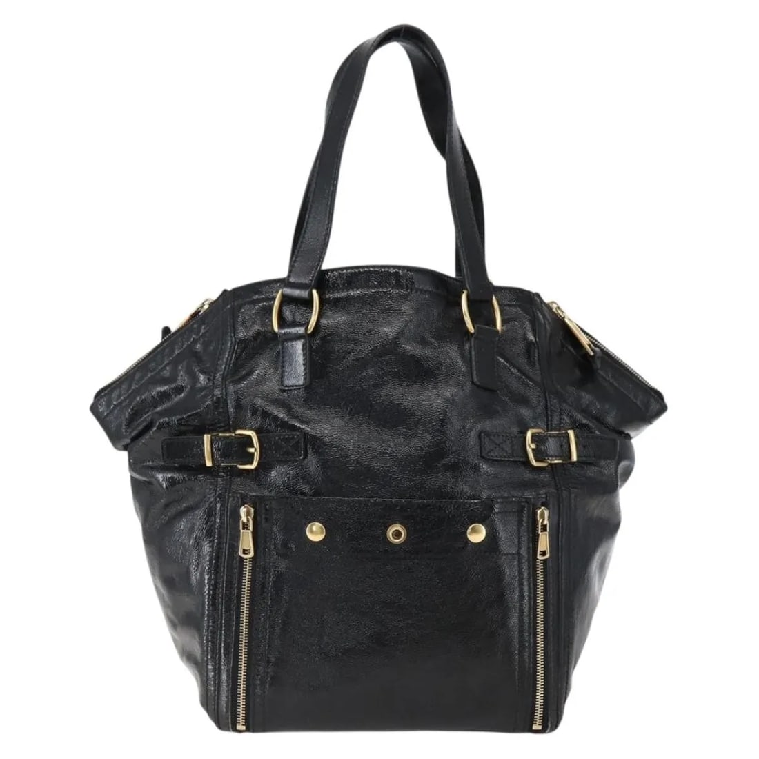 Black Patent Leather Handbag Saint Laurent Downtown: Black Patent Leather Handbag Saint Laurent Downtown This Saint Laurent Downtown handbag is crafted from black patent leather and designed for women. The bag displays a modern silhouette with structure