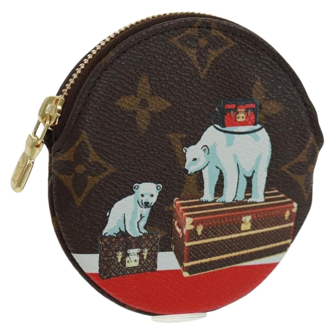 Louis Vuitton Monogram Canvas 2017 Holiday Coin Purse M62088 with Box: Louis Vuitton Monogram Canvas 2017 Holiday Coin Purse M62088 with Box This Louis Vuitton coin purse from the 2017 Christmas collection features the brand's signature Monogram Canvas. The compact acces