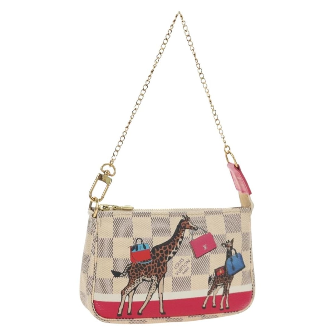 Louis Vuitton N58010 Mini Pochette Accessoires Damier Azur Pouch: Louis Vuitton N58010 Mini Pochette Accessoires Damier Azur Pouch Louis Vuitton Mini Pochette Accessoires in Damier Azur canvas. This women's accessory pouch is made in France and includes the dust bag