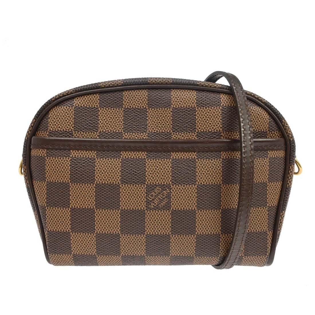 Louis Vuitton Pochette Ipanema Mini Damier Canvas Shoulder Bag N51296: Louis Vuitton Pochette Ipanema Mini Damier Canvas Shoulder Bag N51296 Vintage Louis Vuitton Pochette Ipanema shoulder bag in brown Ebene Damier canvas with leather trim and a zip closure. This mini sh