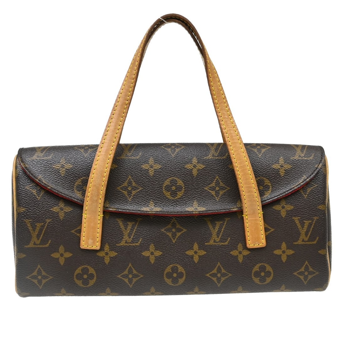 Louis Vuitton Sonatine Monogram Canvas Handbag Brown M51902: Louis Vuitton Sonatine Monogram Canvas Handbag Brown M51902 Vintage Louis Vuitton Sonatine handbag in brown Monogram canvas and leather. This medium handbag features a magnetic closure, brown handle a