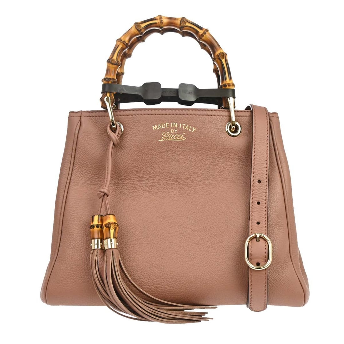 Gucci Bamboo 50th Anniversary Pink Leather Top Handle Bag 336030 520981: Gucci Bamboo 50th Anniversary Pink Leather Top Handle Bag 336030 520981 Gucci 50th Anniversary Bamboo Shopper handbag in pink leather with bamboo accents and a top handle design. This medium women's b