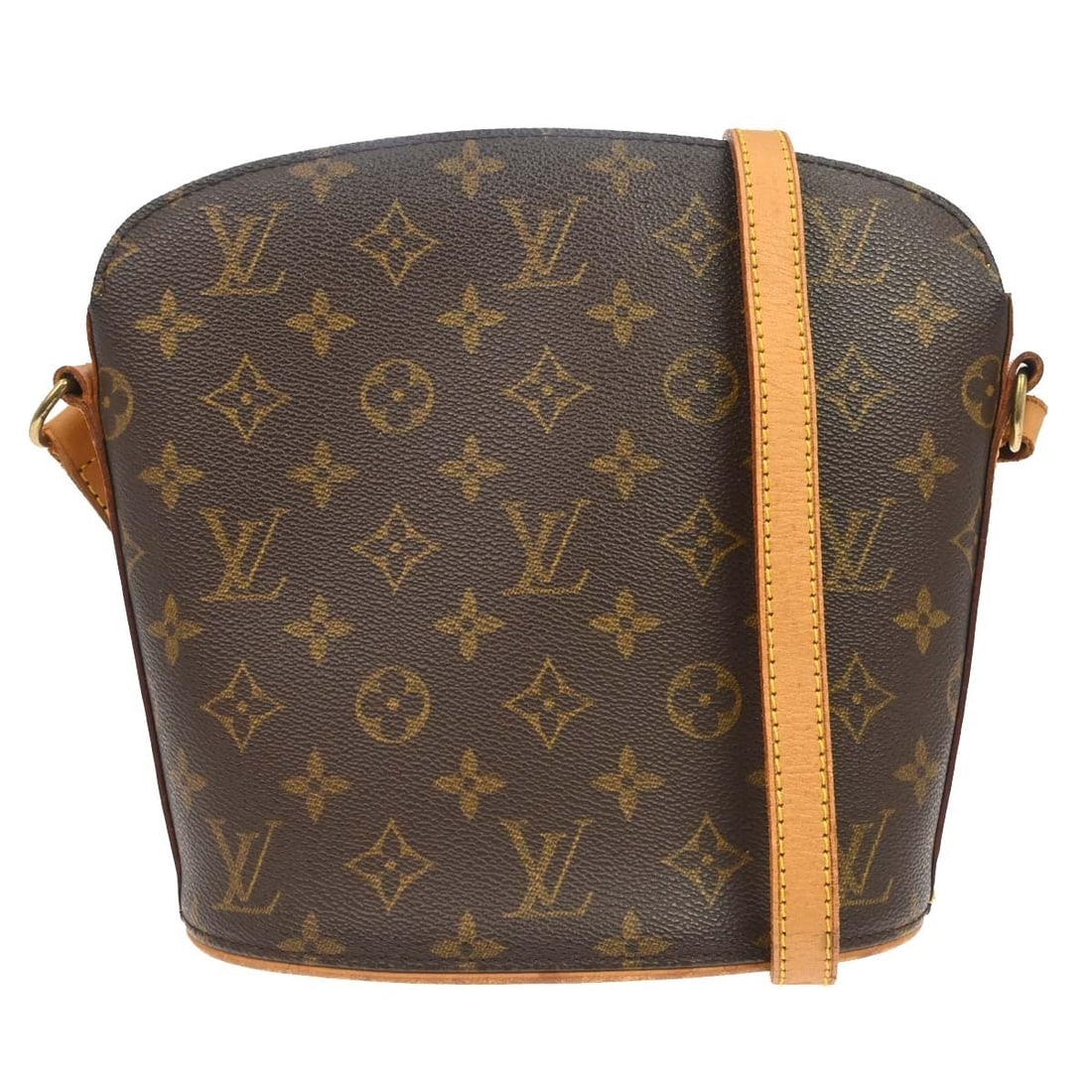 Louis Vuitton Drouot Monogram Canvas Crossbody Bag M51290: Louis Vuitton Drouot Monogram Canvas Crossbody Bag M51290 Vintage Louis Vuitton Drouot shoulder bag in brown monogram canvas with leather trim and an adjustable leather strap. This medium bag features